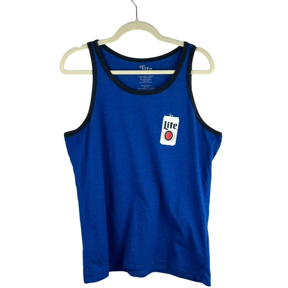 Miller Lite Beer Tank Shirt Men Unisex Large Blue Party Vacation Beach‎ Alcohol - Picture 2 of 10